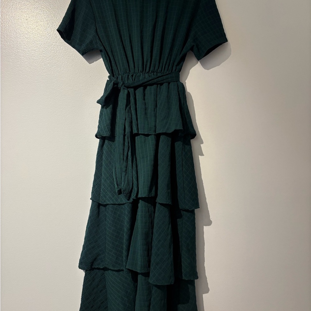 Elegant Green Tiered Dress